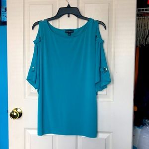 cold shoulder blouse with silver details